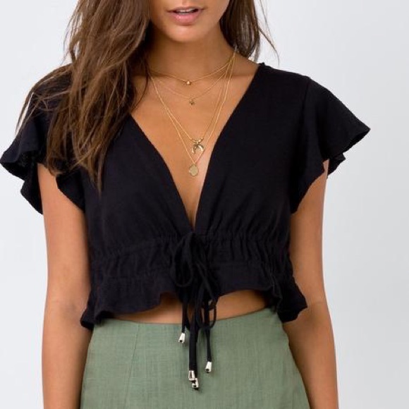 Princess Polly Tops - black tie from tee shirt princess Polly